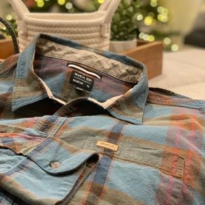 RVCA Long Sleeve Plaid Button Up Flannel